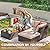 Devoko 5 Pieces Patio Furniture Sets All Weather Outdoor Sectional Patio Sofa Manual Weaving Wicker Rattan Patio Seating Sofas with Cushion and Glass Table(Beige)