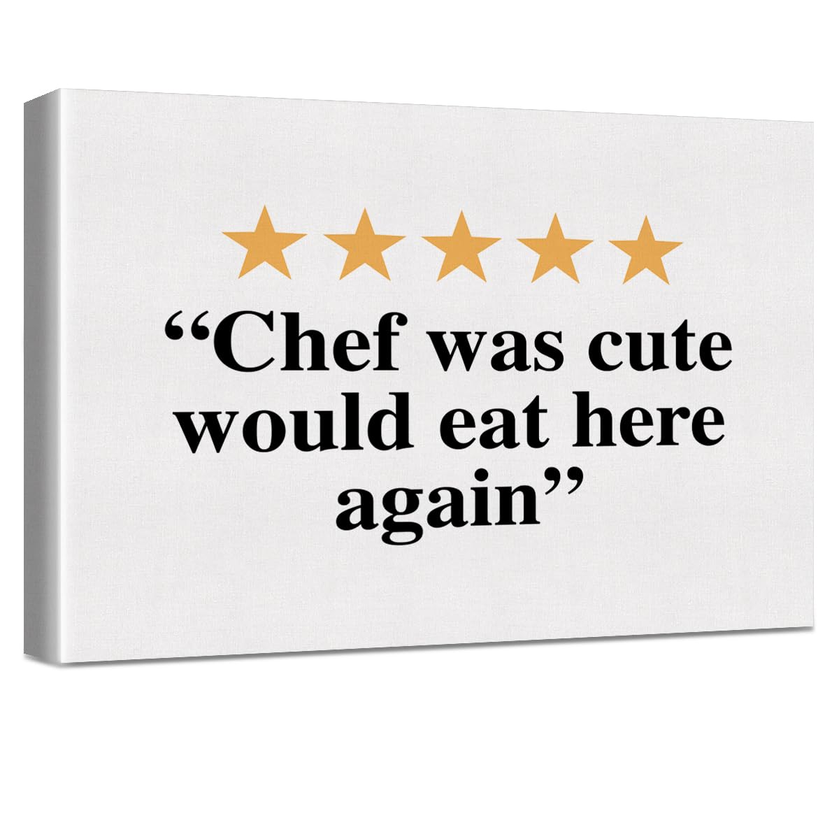 HEWBEKitchen Canvas Poster Sign Artwork Boho Chef Was Cute Would Eat Here Again Print Painting for Home Wall Art Decoration 11.5 x 15 Inch (Framed) (HEWBE-1220)