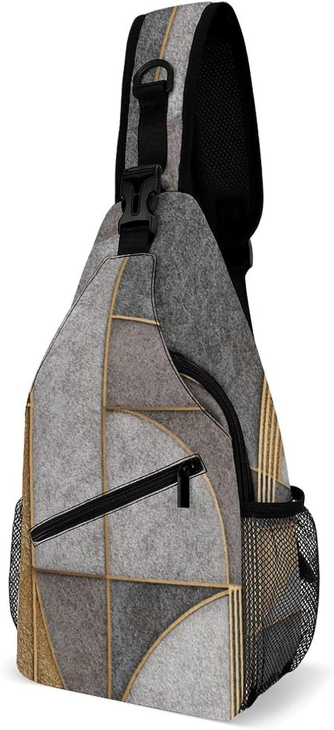 Relief Sculpture Sling Crossbody Bag Lightweight Chest Shoulder Backpack for Outdoor Sports
