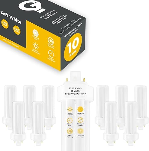 Miniatura 180 de GoodBulb - Focos CFL PL, paquete de 10 unidades 3500K