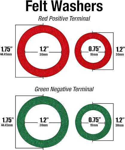 Miniatura 6 de Terminales universales de cable de batería negativos y positivos, terminales de batería, conectores de abrazaderas codificadas por color, con