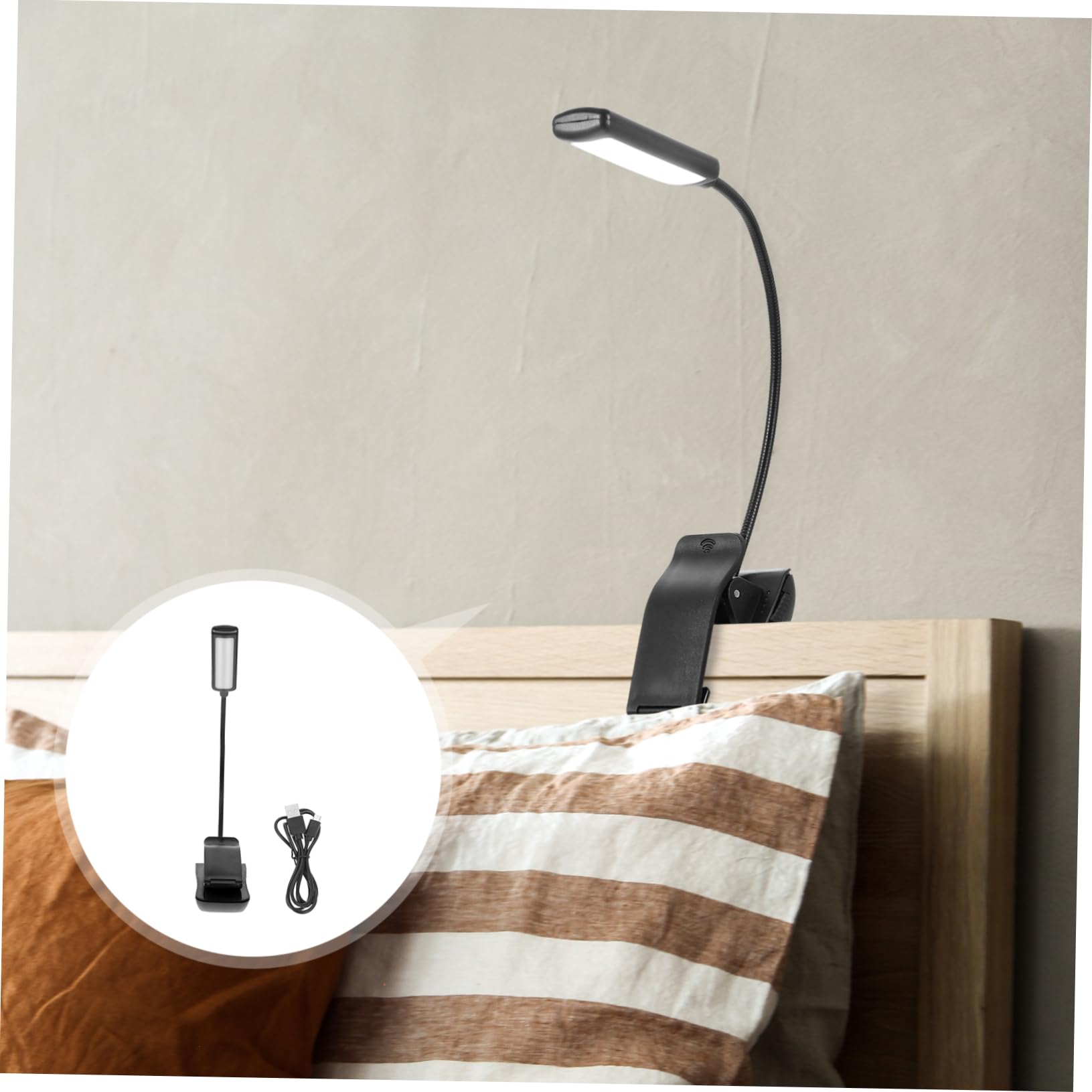 Homoyoyo Music Score Reading Lamp Rechargeable Led Clip on Light Eye Care Sturdy Clip for Books Papers Piano