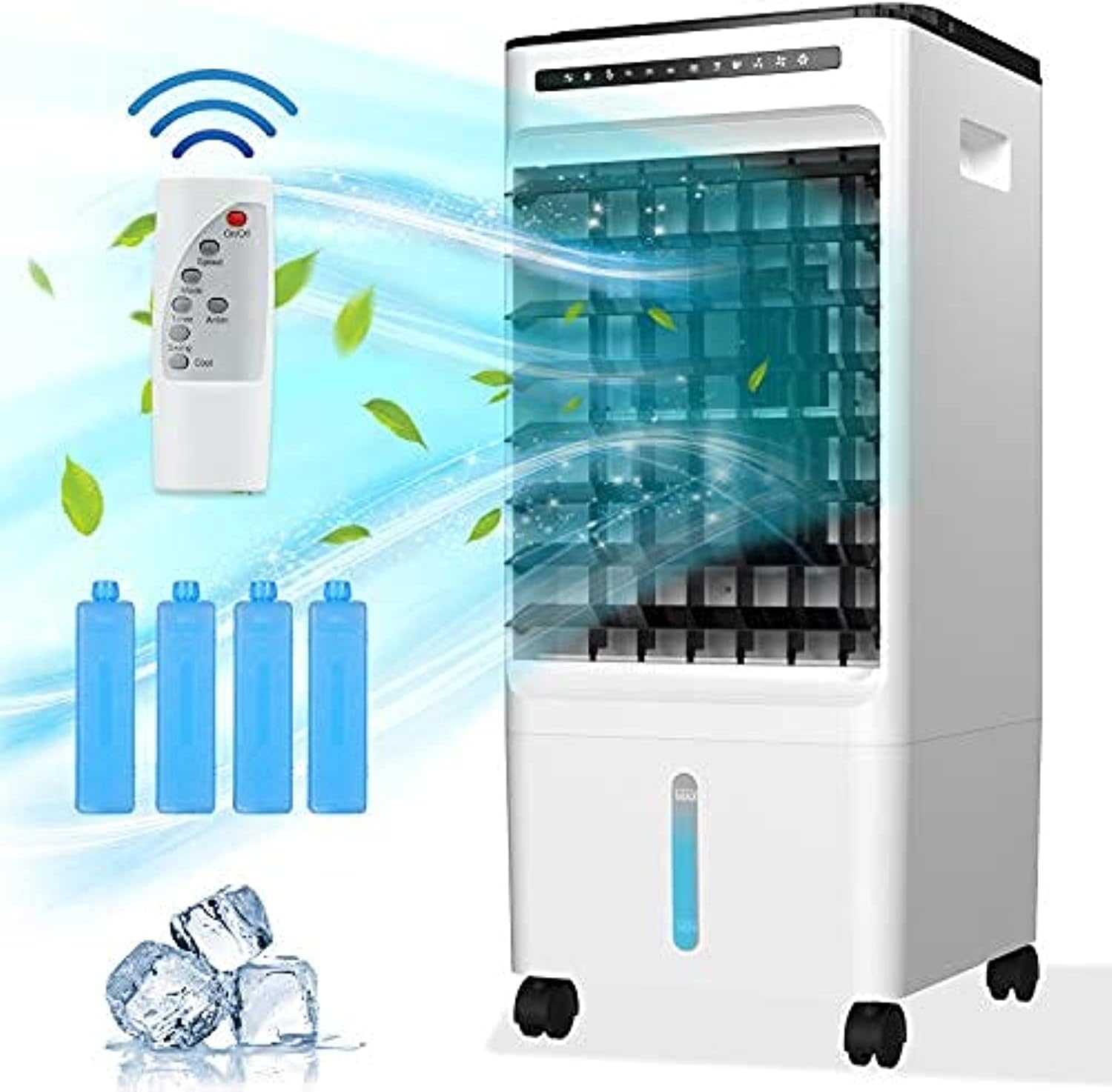 Portable Air Conditioner Fan, 3-IN-1 Evaporative Air Cooler Humidifier Swamp Cooler, 3 Modes, 3 Speeds, 90° Oscillation, Timer, Remote Control, Personal Air Conditioner Fan for Whole Room Home&Office