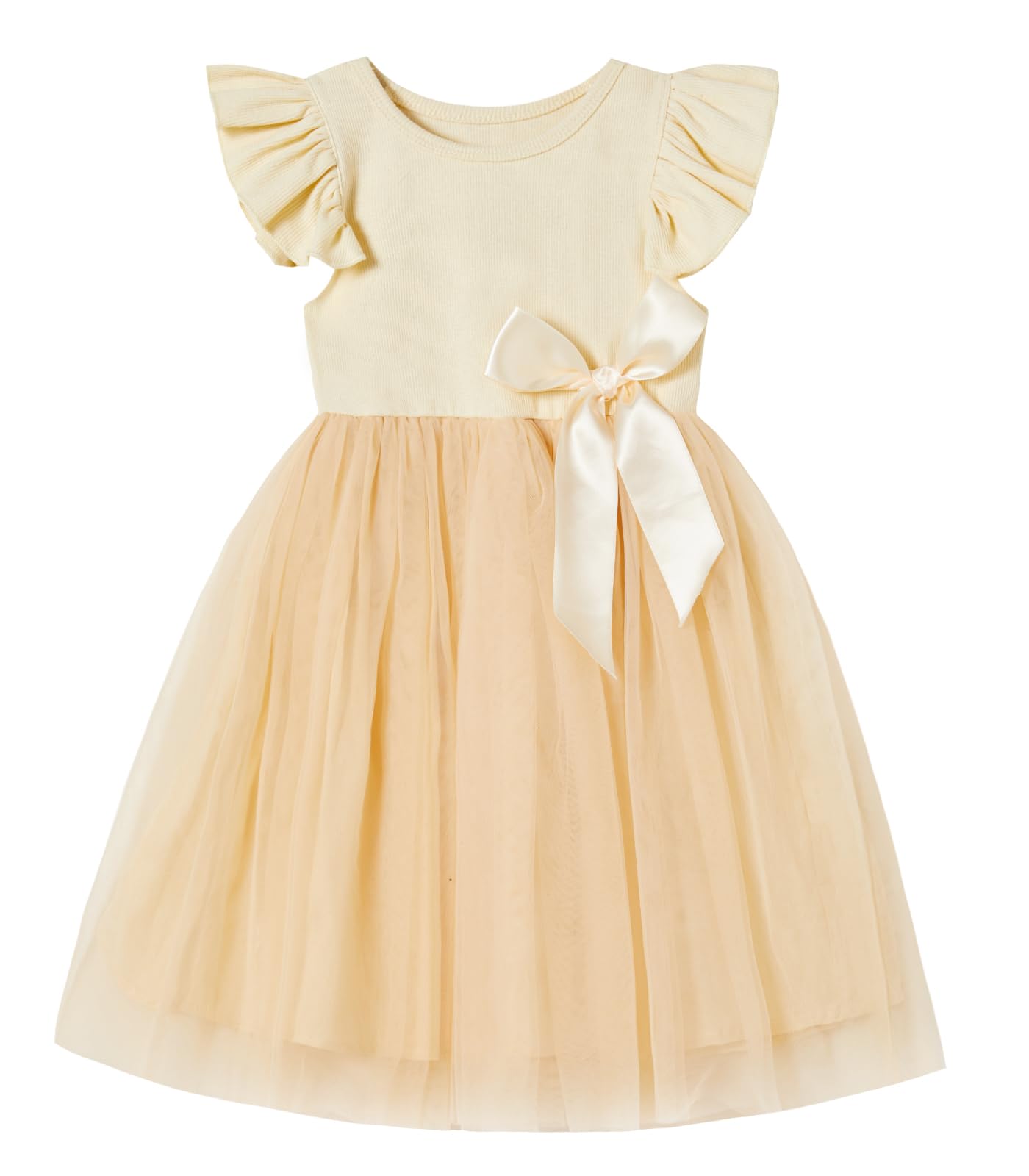 Ugitopi Mädchen Spitze Langes Kleid Kinder Tüll Party Prinze