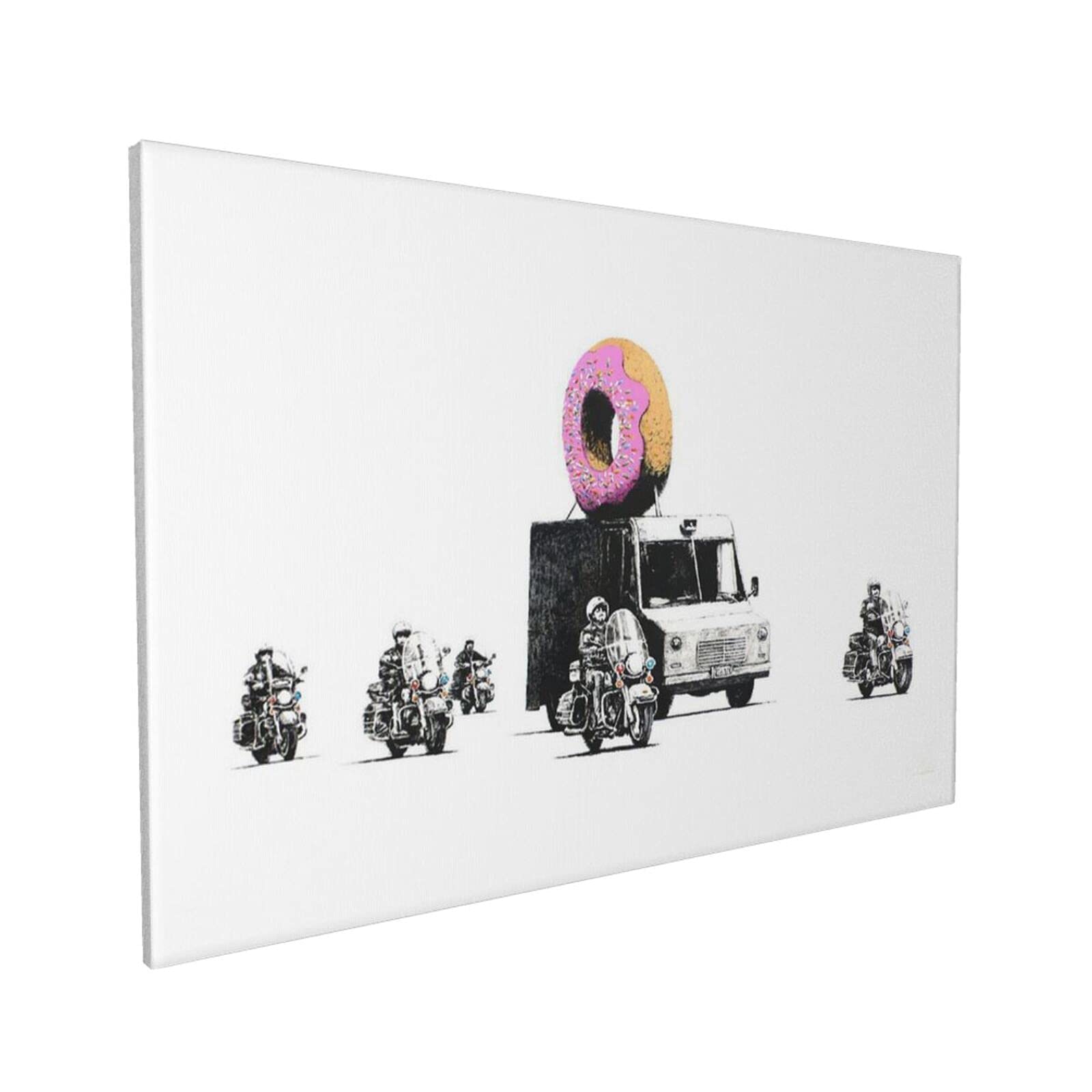 バンクシー　ストロベリードーナツ　キャンバスアート　50×70cm Banksy バンクシー ストロベリードーナツ キャンバスアート 50×70cm