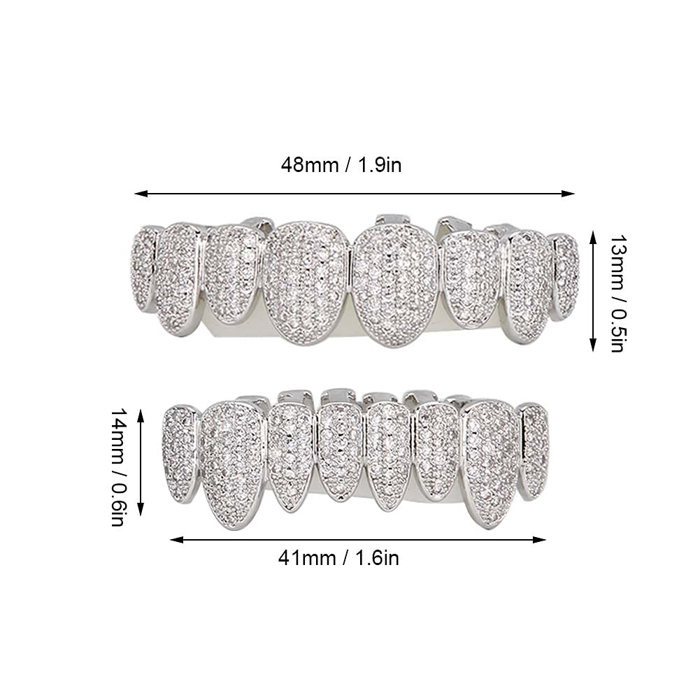 Grillz dental, Grillz Diente, Grillz Dientes Hip Hop Teeth Grill Set Microset Diamond Braces respetuoso con el medio ambiente Latón Galvanik Grill Prá