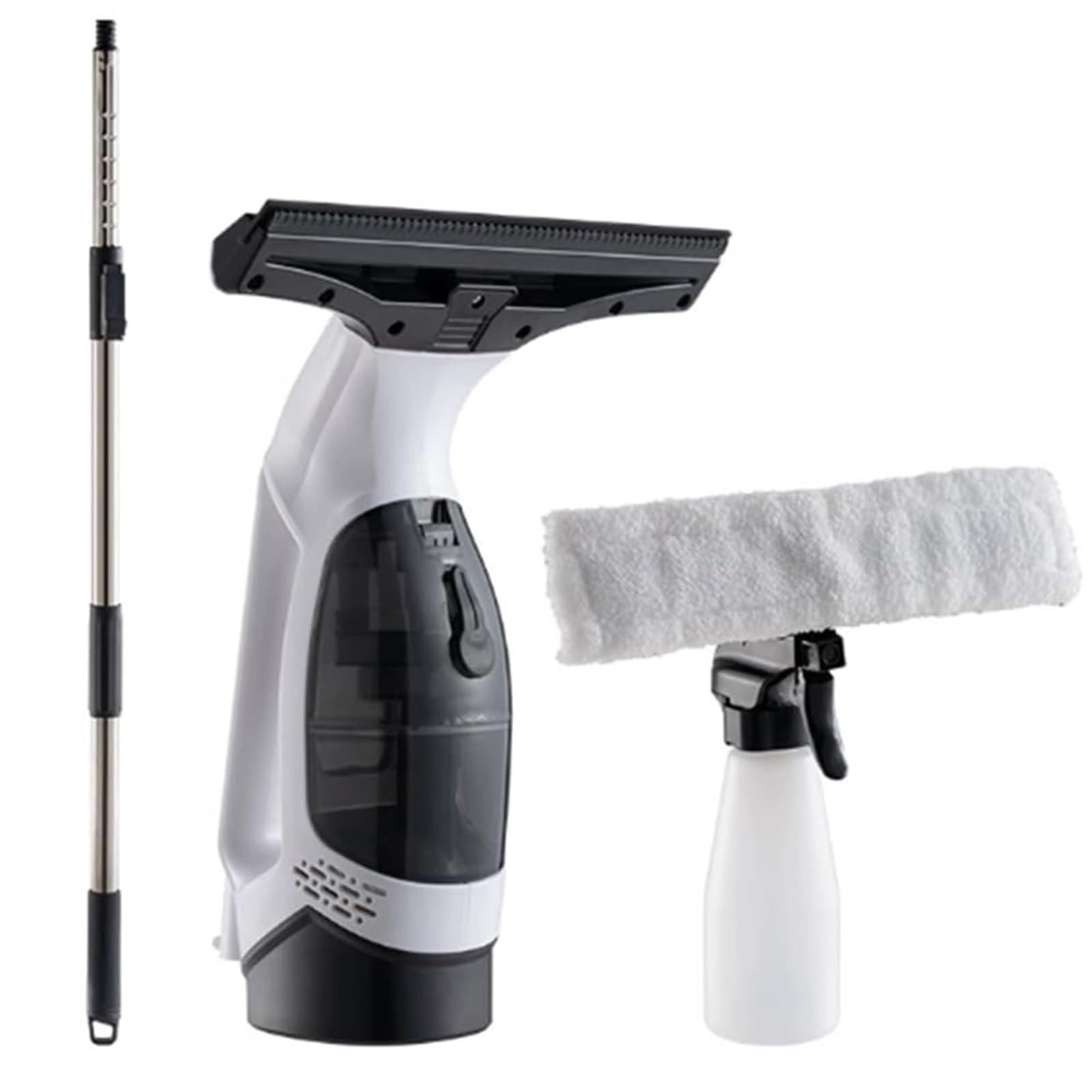 Nettoyeur de vitres télescopique rechargeable avec aspiration d'eau sale
