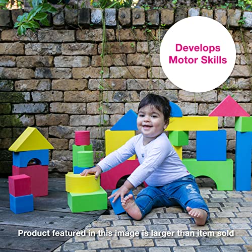 Image of Edushape Color Soft Baby Blocks for Toddlers 1-3, 30 Pieces Regular Size Re-usable Bag - Edu-Blocks Soft Blocks Foam Blocks - Stacking Blocks Building Blocks for Daycares and Preschools