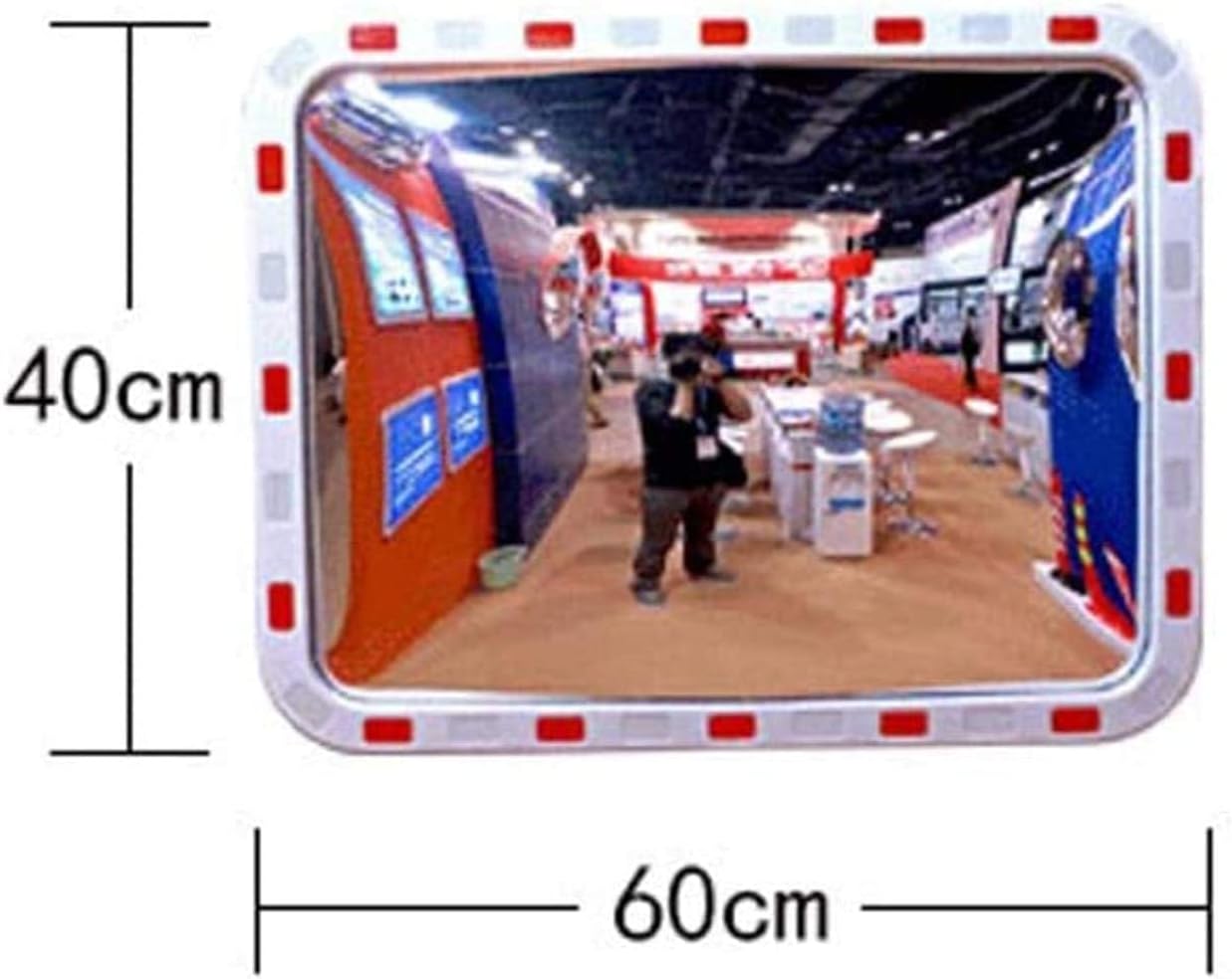 Generic Convex Flexible Traffic Mirror, Wide-Angle Mirror Square Indoor and Outdoor Anti-Theft Mirror Community Corner Safety Mirror for Road Safety and Workshop Safety,Pc Mirror/Pc Mirror/40 * 60Cm