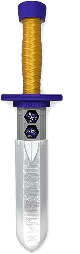 Miniatura 9 de MunnyGrubbers - Soporte para dados de daga de espada - (rosa) - (Juego de 7 dados D20 al azar incluido) - Almacenamiento de dados poliédricos