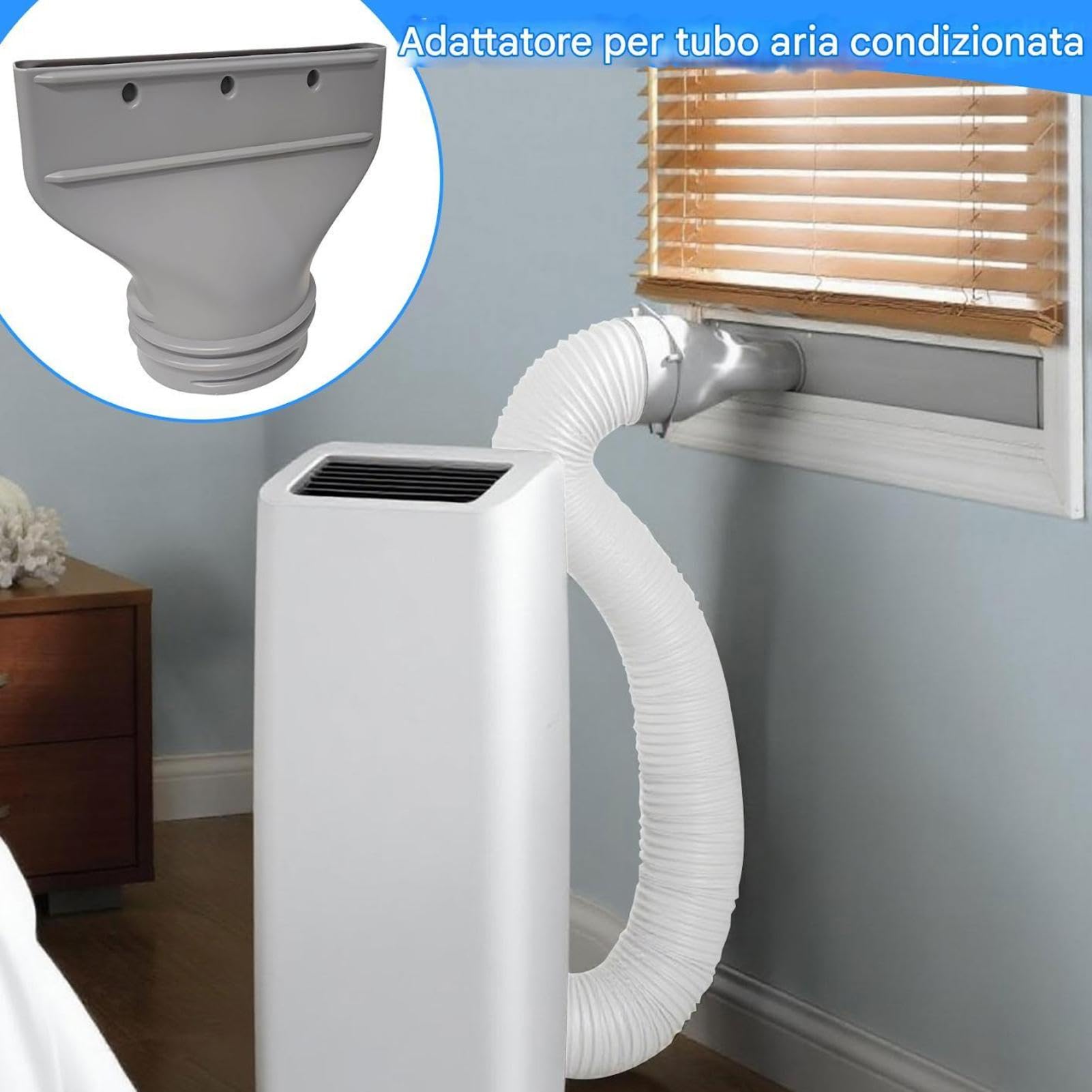 Tubo Climatizzatore Portatile, Adattatore per Finestra Del Condizionatore D'Aria Piattos, 150mm O 130mm Tubo Di Scarico Aria Condizionata per Impianti Di Climatizzazione,Tubi Di Scarico AC
