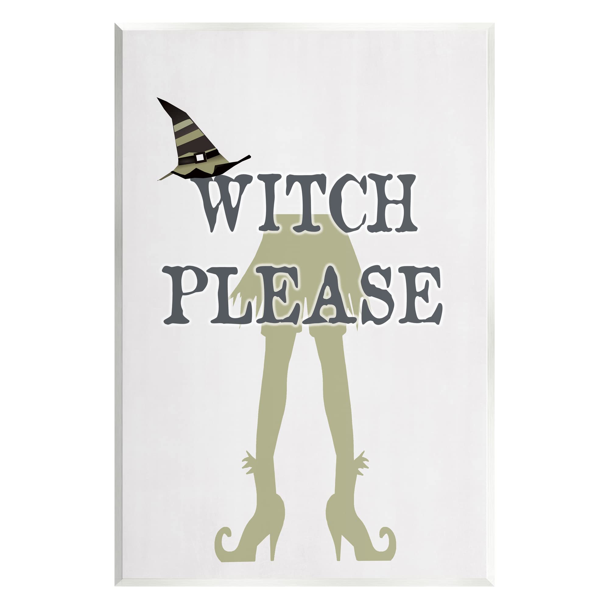 Stupell Industries Witch Please Funny Phrase Wood Wall Art, Design by Lauren Rader