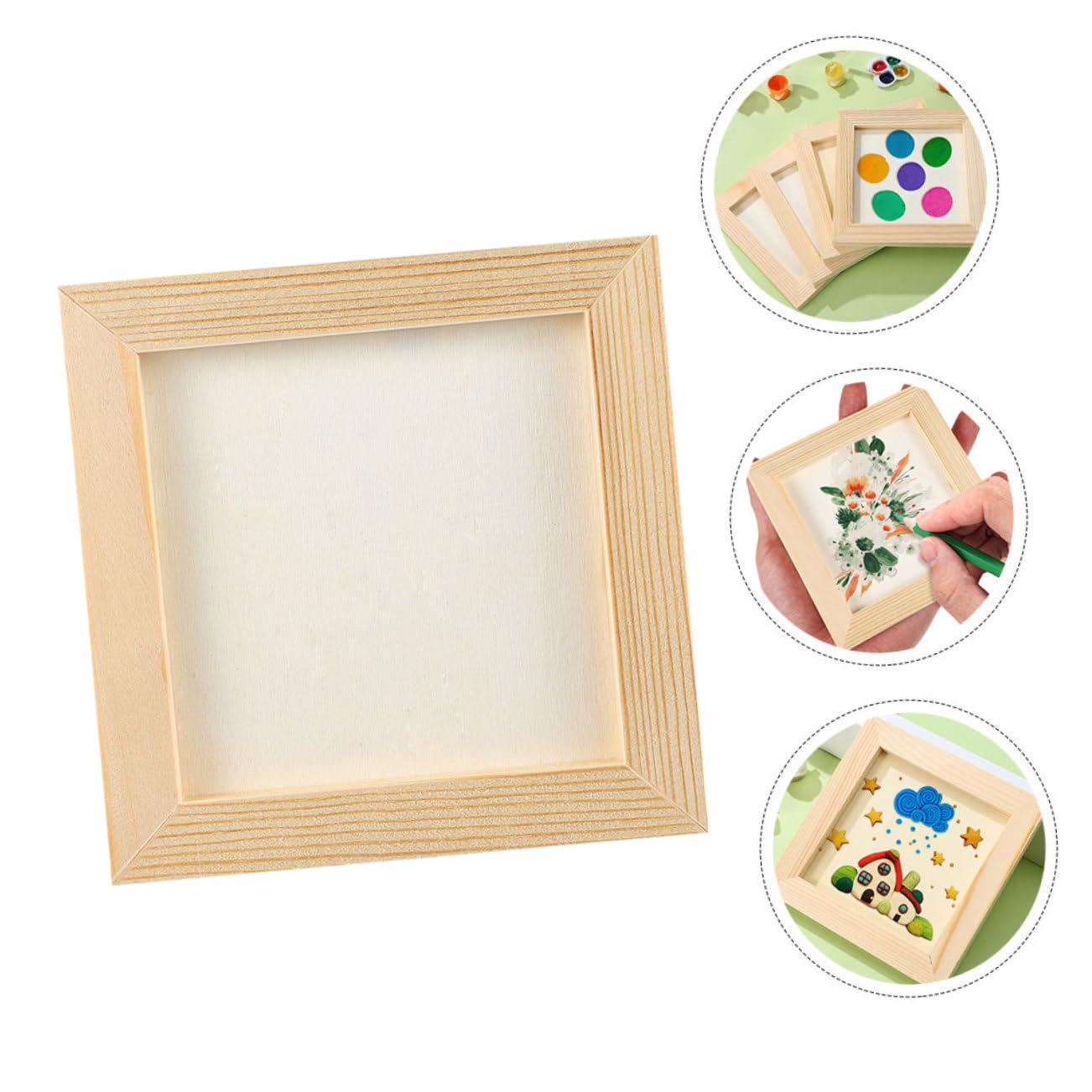 FAVOMOTO 5pcs Paintable Blank Picture Frames for Boy Girl Wooden Craft Frames for Art for Home School Nursery Lightweight Easy to Use