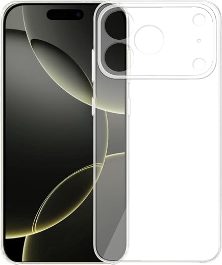 amazon basics for iPhone 17 Pro Premium Transparent Soft Silicon Crystal Clear Back Cover [Transparent]