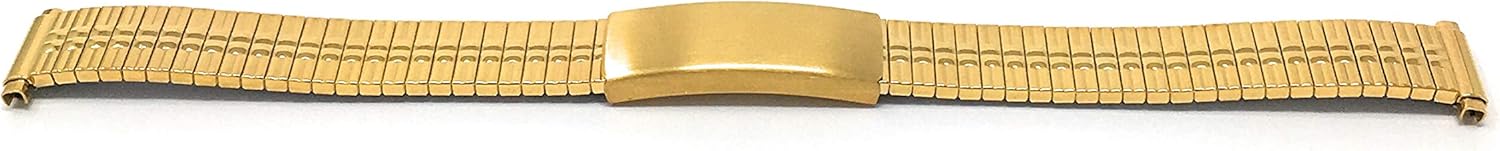 Bandini Stainless Steel Stretch Watch Band, Straight End, Metal Expansion Strap, Adjustable Length - Silver, Gold and Silver/Gold Tone - 12mm, 13mm, 14mm