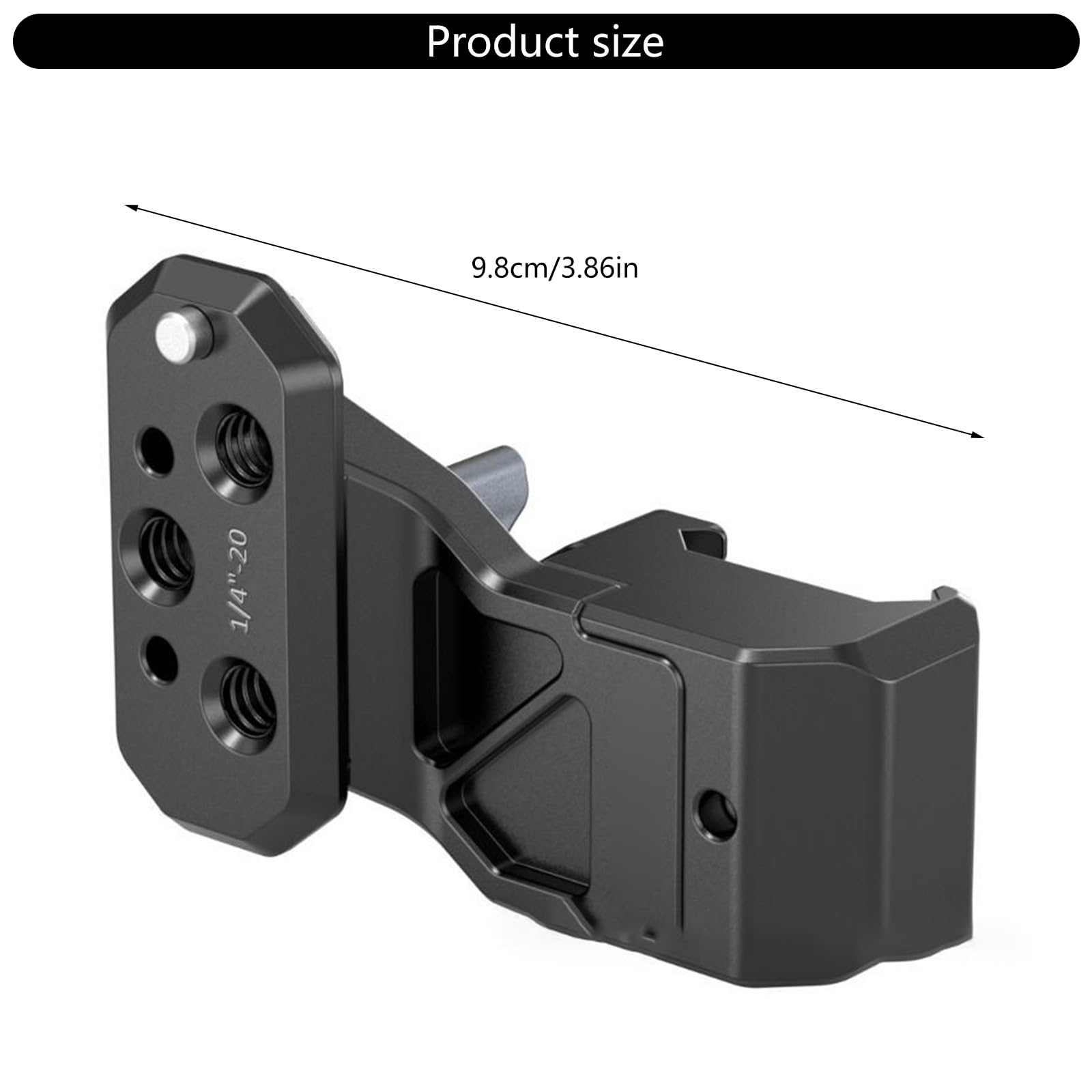 Adattatore per impugnatura per fotocamera in alluminio resistente, adattatore di estensione per impugnatura laterale per fotografia professionale, impugnatura comoda, antiscivolo