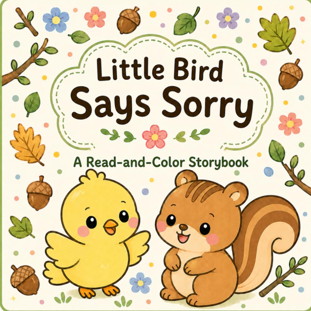 Little Bird Says Sorry: A Read-and-Color Storybook (Read, Color & Grow Series)