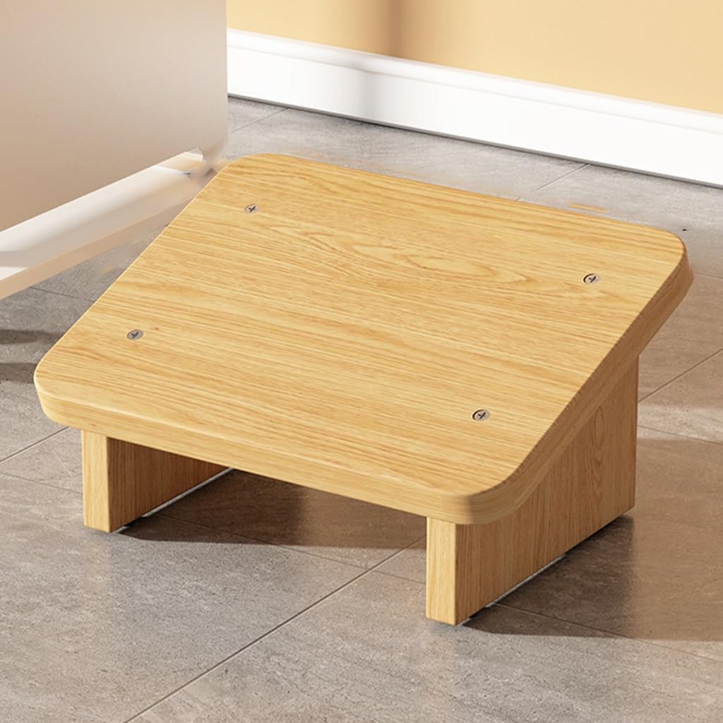 Wooden Under Desk Footrest, Leg Supporter Foot Stool, Under Desk Tilting Footrest, Ergonomic Under Office Footrest, for Office and Home (Color : Wood, Size : 30 * 24 * 14cm)