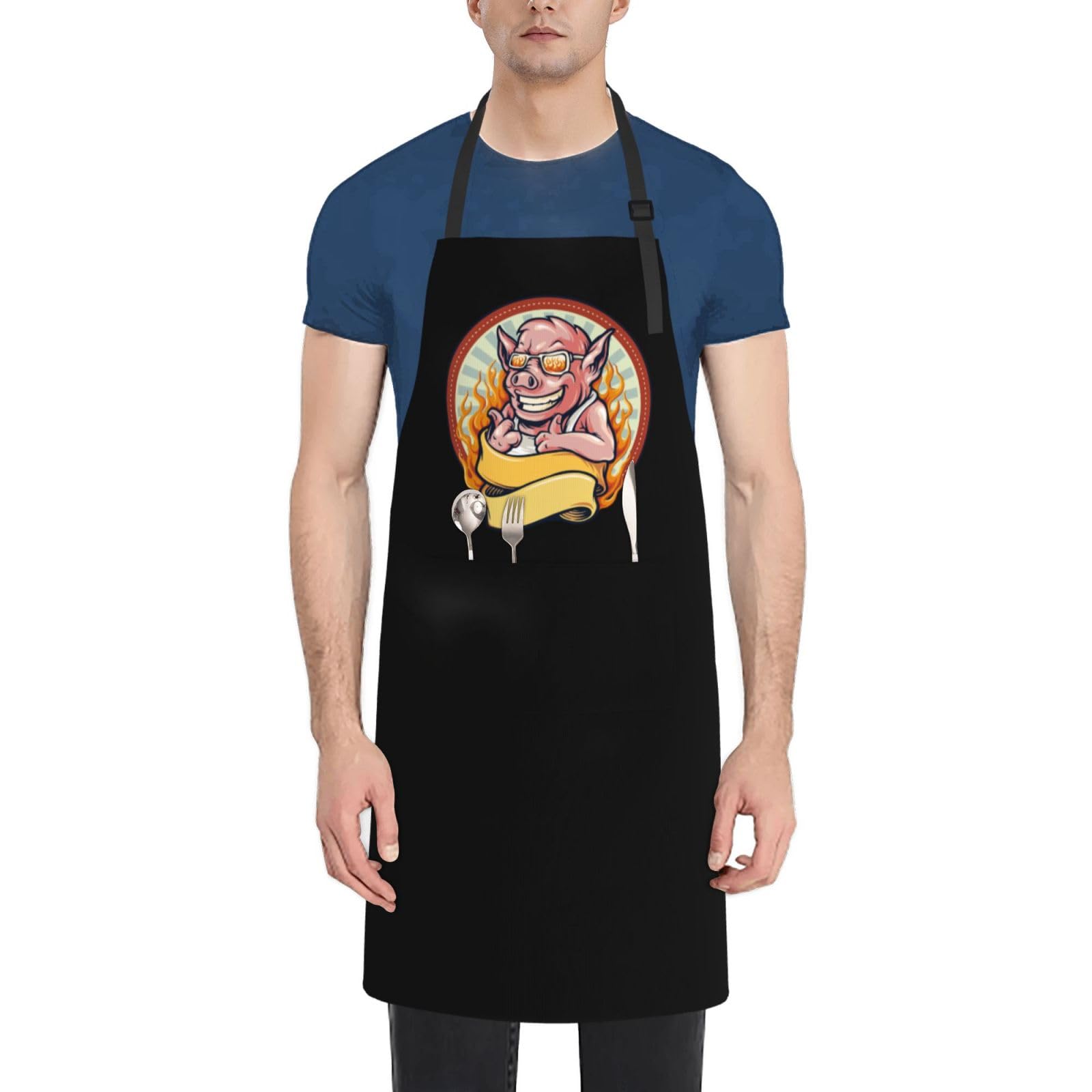 CEUWWSR Funny Pig Aprons for Men Women with ...