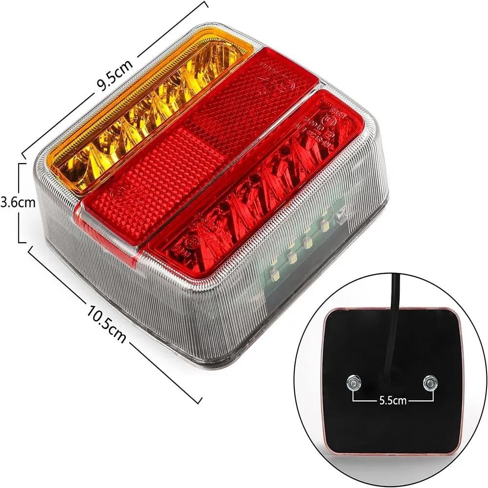2 Fanali Posteriori LED Per Camion E Rimorchi - 12V, 19 LED, Rosso/Ambra/Bianco, Con Luci Freni E Retromarcia - Foto 13