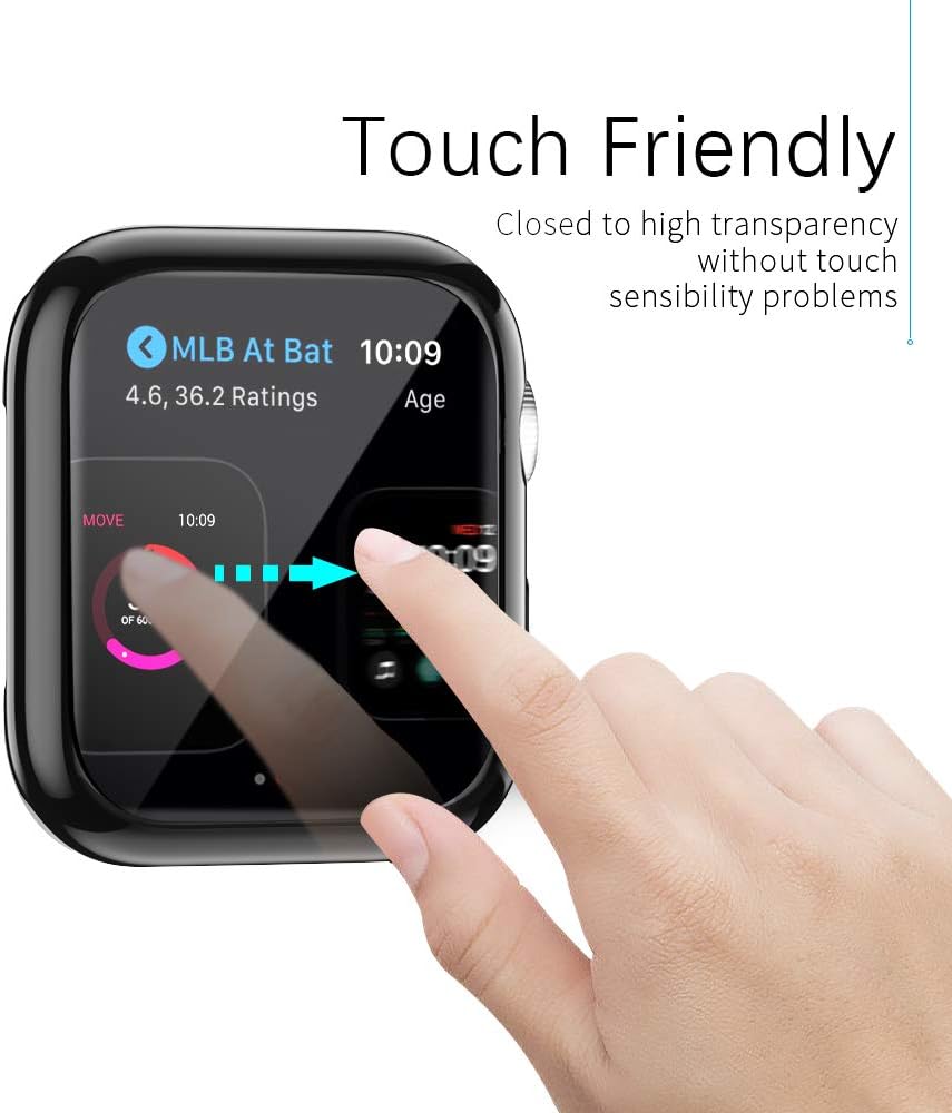 MARGE PLUS for Apple Watch Screen Protector 44mm 40mm 38mm 42mm, [3 Style] Case for iWatch Series 5 Series 4 Series 3,Soft TPU All Around Cover Case & Shock-Proof Bumper Case