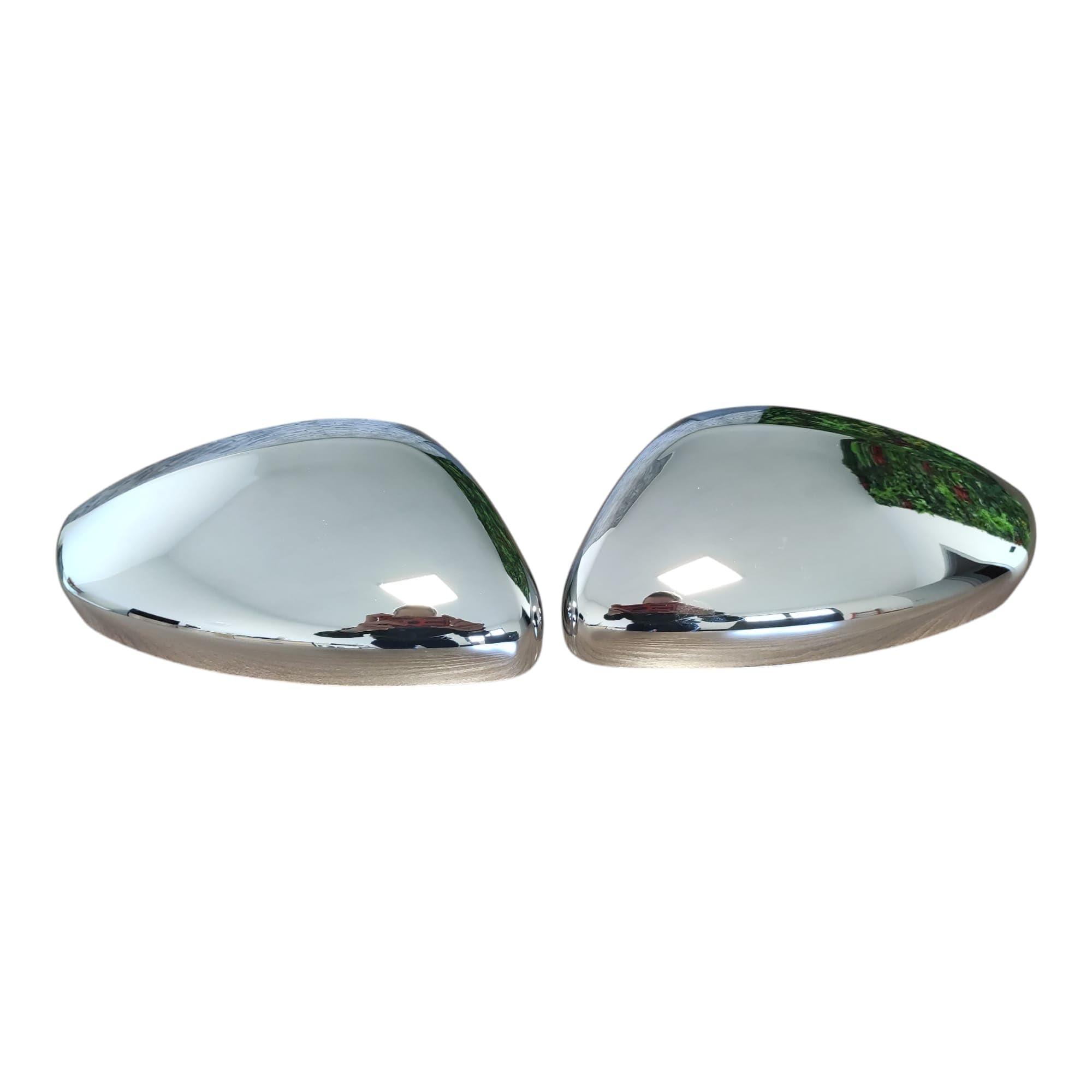 Coppia Calotte Specchio Cromate Retrovisore Compatibile con Peugeot 208 2008 Citroen C3 C4 Cactus Opel Corsa F Nuove Coprispecchi Argento Tuning Sportivo