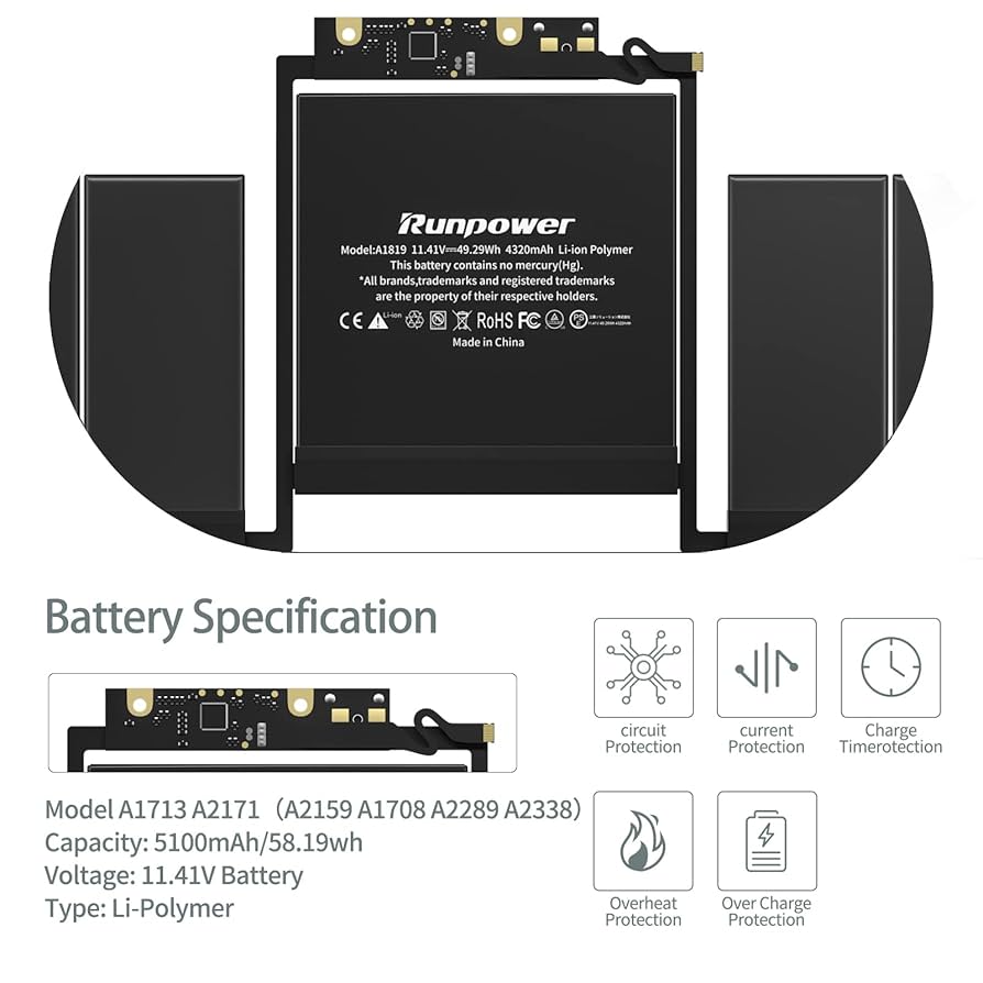 MacBook バッテリー A1713 Amazon.com: A1708 Battery Replacement, A1713 Battery for