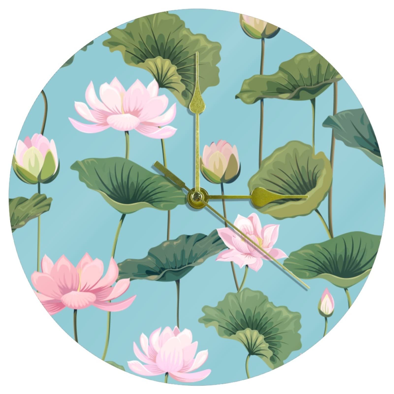 Horloge murale silencieuse rose en acrylique pour apaiser l'ambiance de la maison