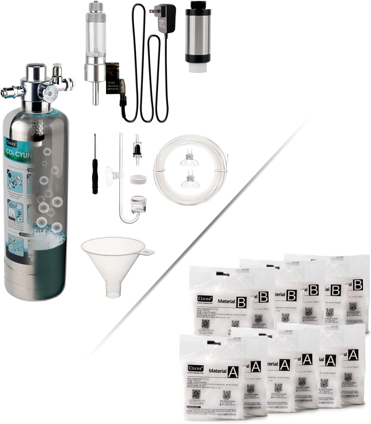 1.3 L Aquarium CO2 System Generator & Raw Materials Citric Acid and Baking Soda