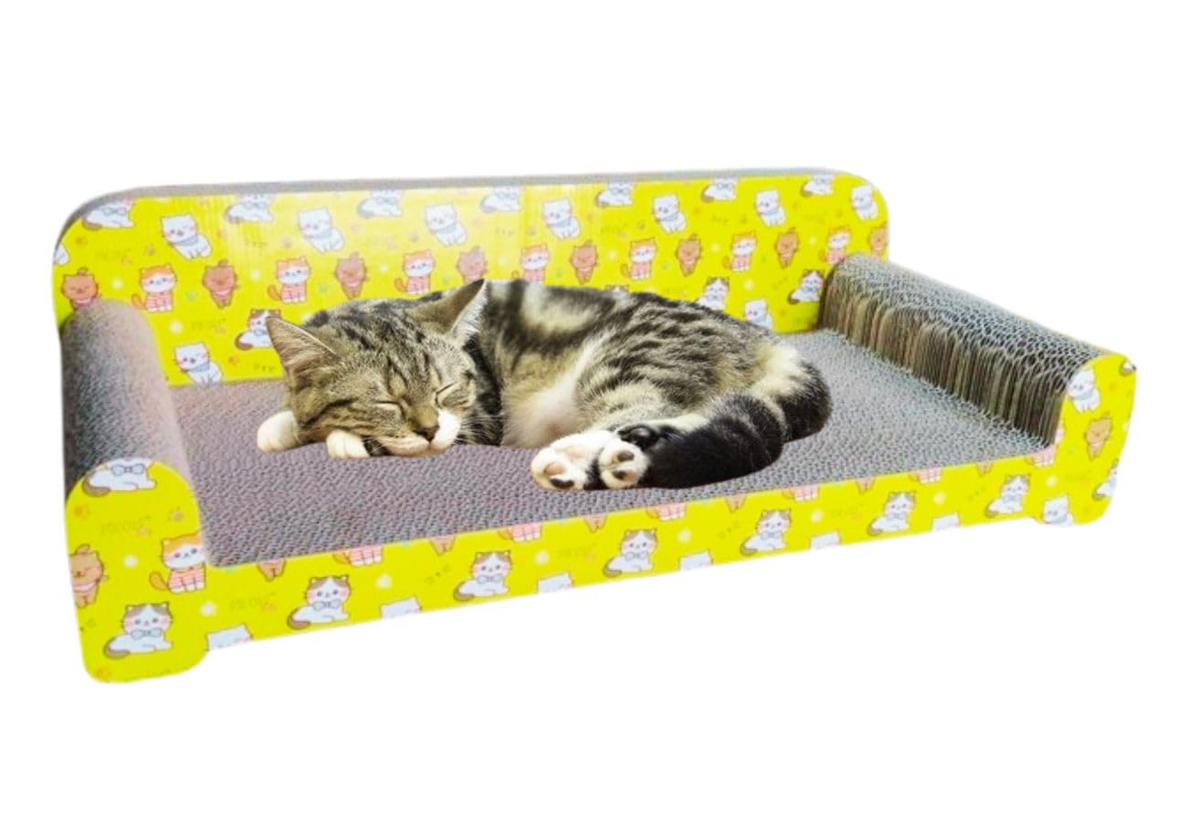 PSK PET MART Cat Scratching Board Couch - Sofa Shaped Cat Scratcher Lounge Bed with Mat, Cat Corrugated Paper Cardboard (B0CQYCLW3D) Amazon Price History, Amazon Price Tracker