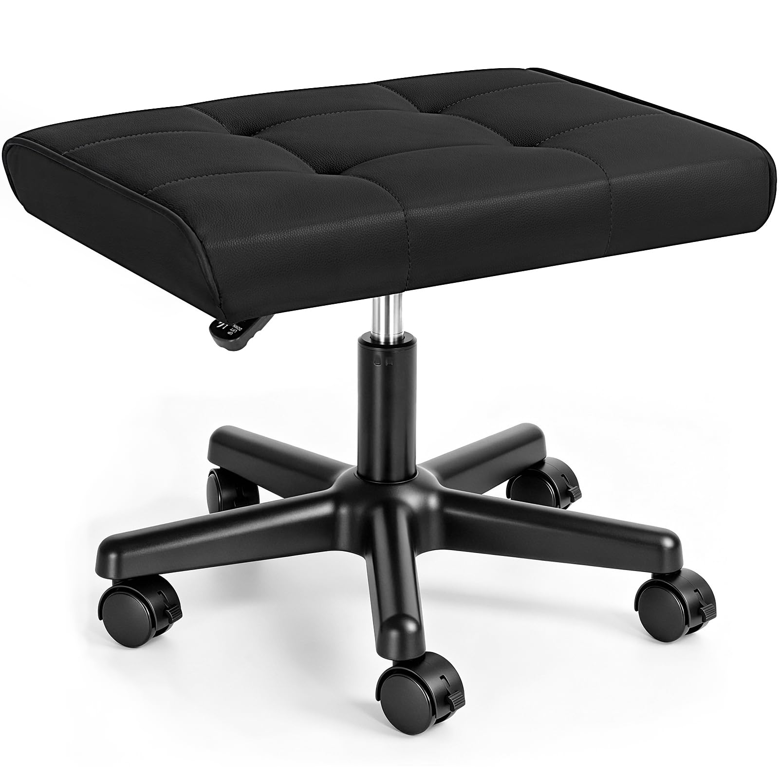 Footrest Under Desk Leg Rest Ottoman Adjustable Height Foot Stool (Black) Black 19.3''L x 15''W
