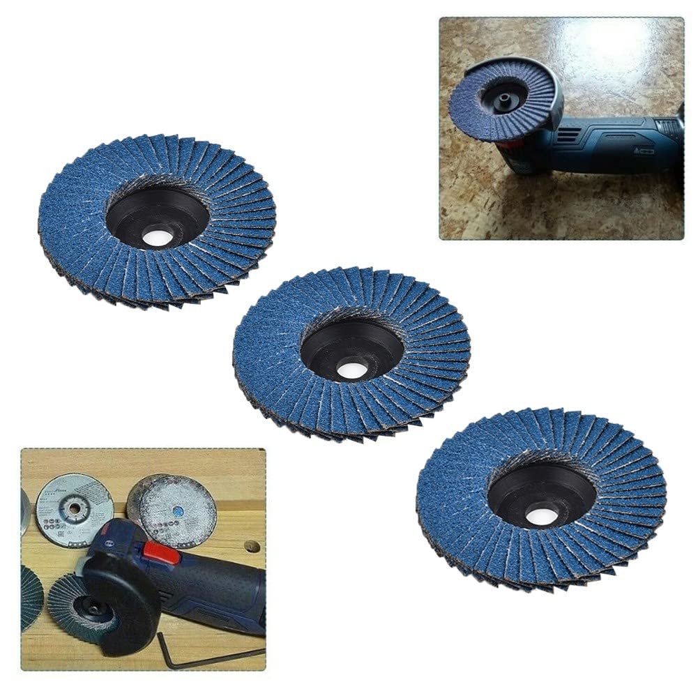 Disques à lamelles Bleus Plats for meuleuse d'angle, Trou de 10 mm, disques de ponçage de Rechange 75 mm