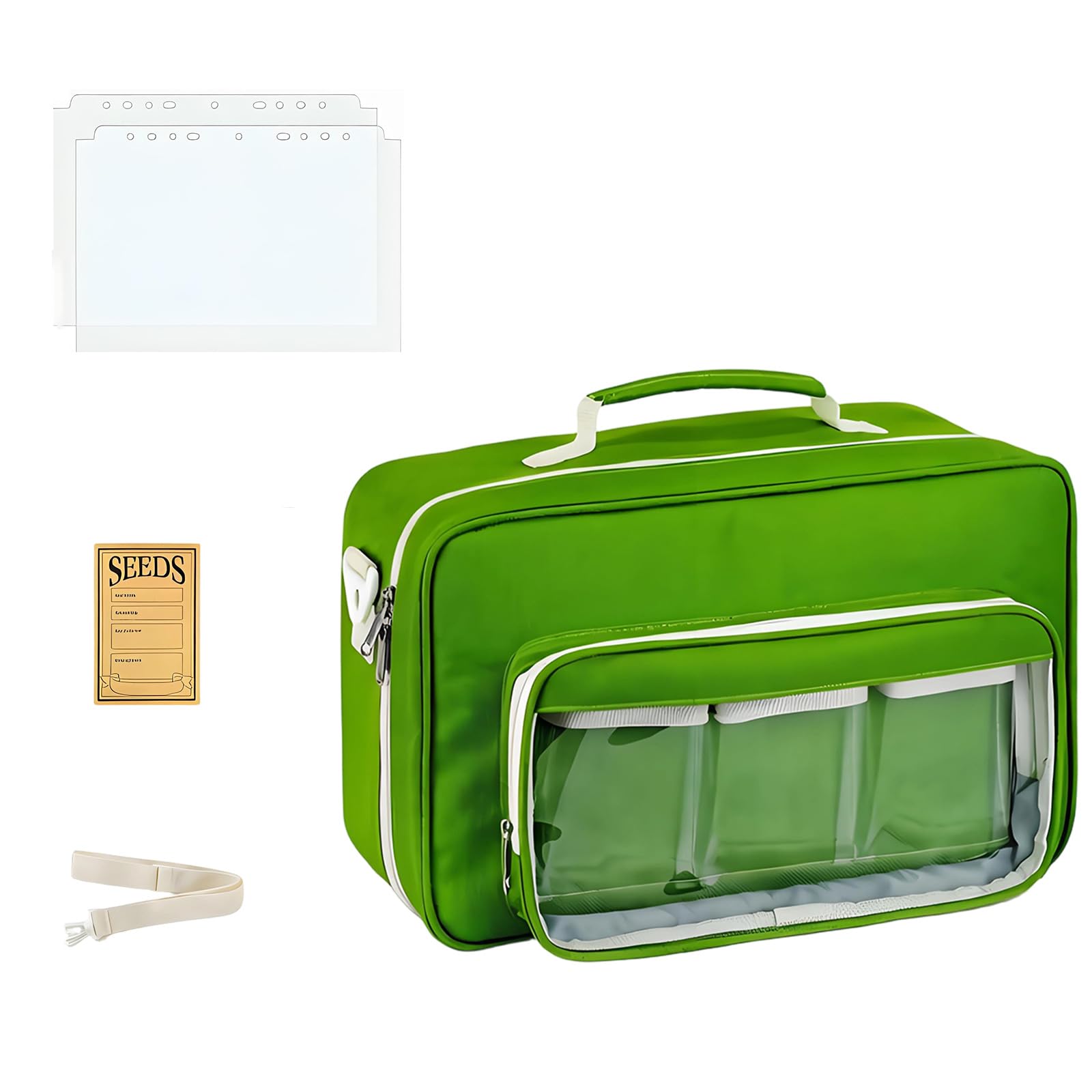 Organisateur de jardinage pour 120 sachets de graines, classeur en tissu avec carnet et stickers