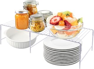 Adjustable Freezer Shelf Rack, Expandable Wire Shelf for Freezer and Refrigerator, Space Saving Stacking Shelf for Upright & Chest Freezers, Pantry & Cabinet Organizer (White)