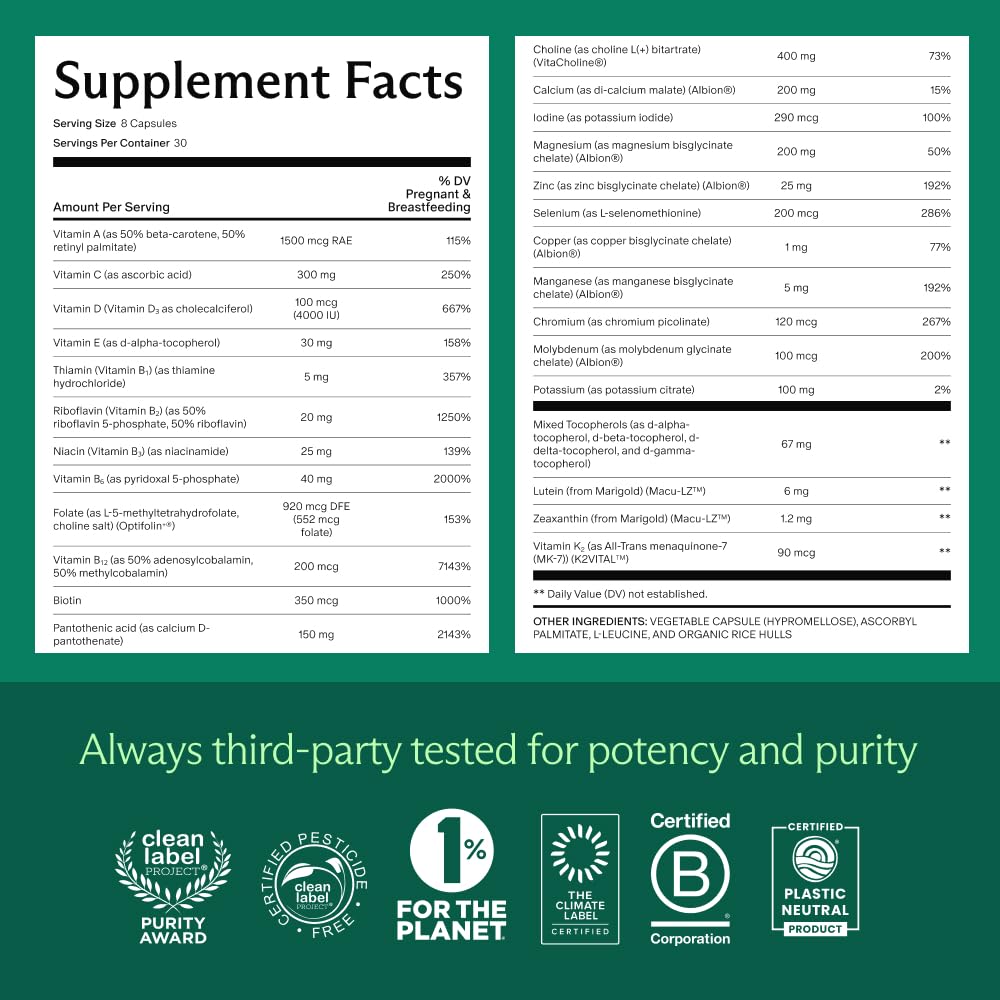 Needed. Prenatal Multi Pro, Multivitamin with Choline Capsules for Prenatal — Amazon image 2