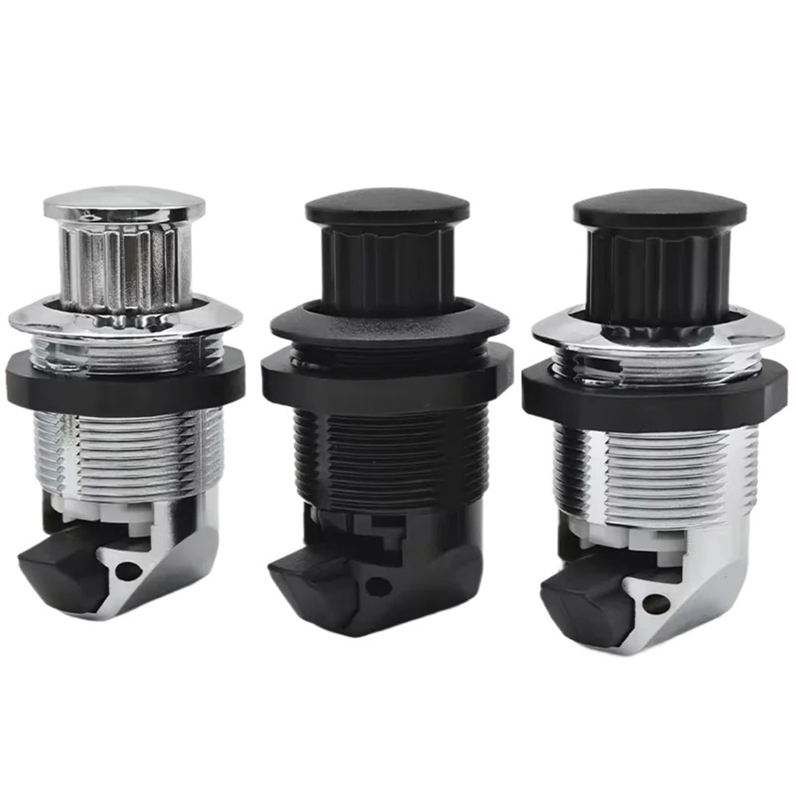 Serrure de porte à ressort rotative bouton poussoir rond chrome aménagement