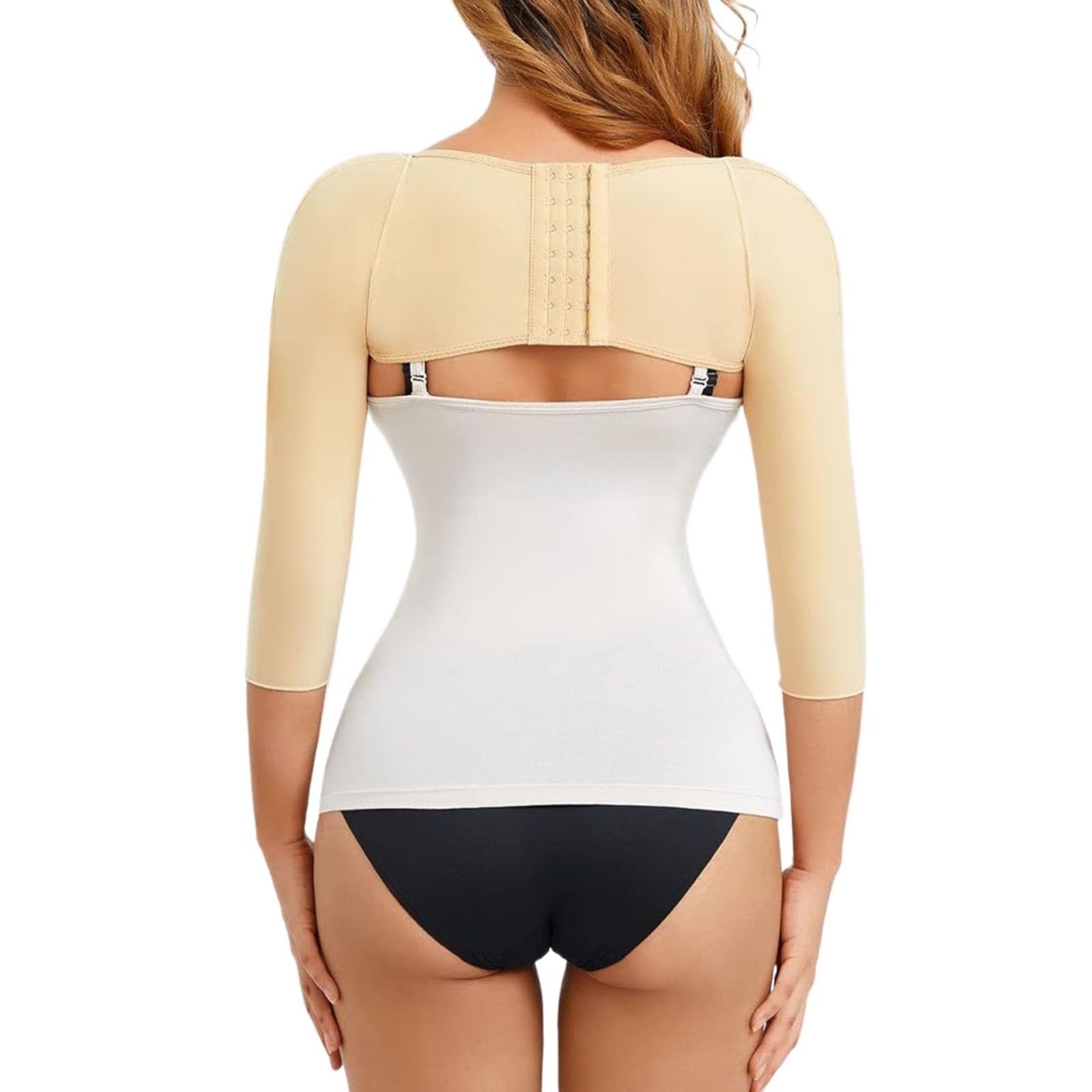 Arm Tights Slimming Shaper Sleeves Lipo Post Surgery Faja Compression Support Posture Corrector Tops Shapewear(Skin,S)