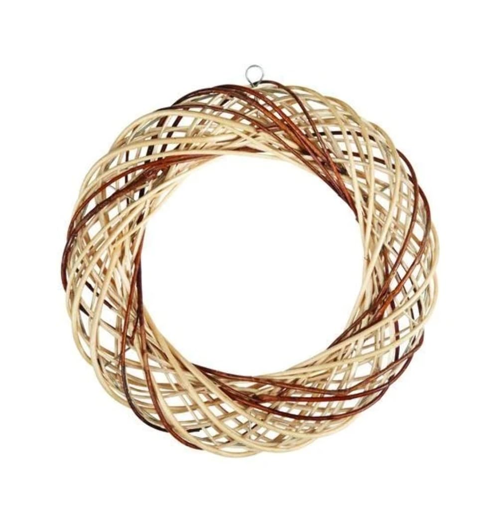 Vostok Range Woven Twig Rattan Wreath x 40cm - Natural Colours - Christmas Craft