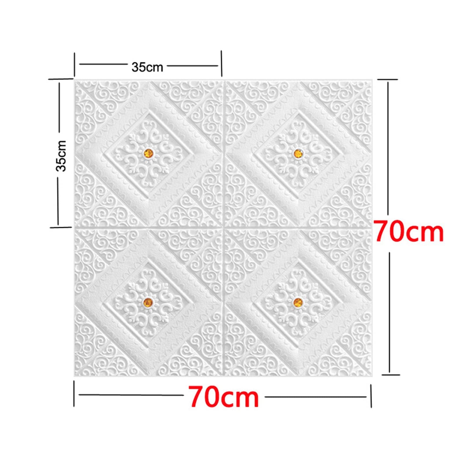 Paneles Pared Panel de pared espuma 3D grabado en relieve autoadhesivo Pegatinas techo Decoración del Dormitorio Home House Kids Sala la sala Oficina(Orange)