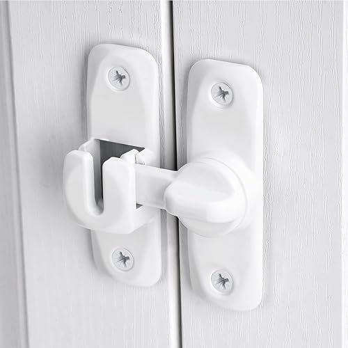 Miniatura 5 de Pestillo de puerta de granero de 90180 grados, V5-V8 (2, blanco_V111)