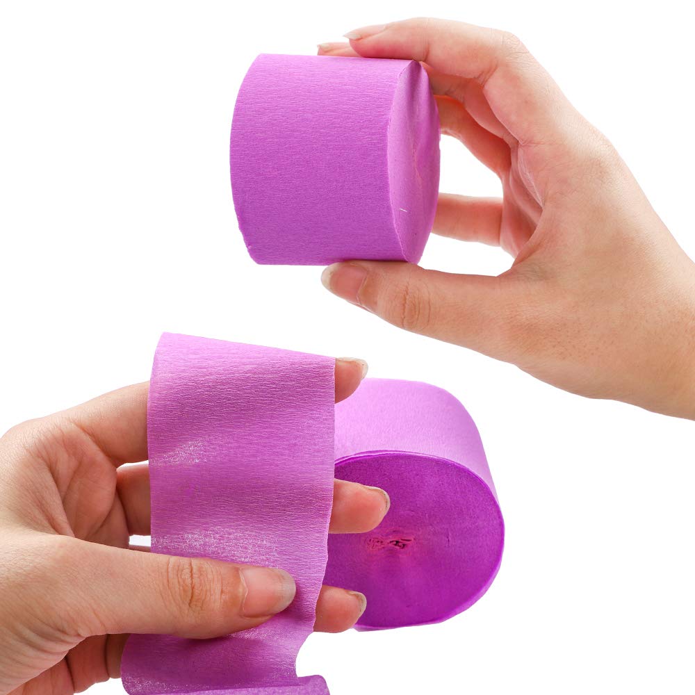 Crepe Paper Streamers Mermaid Streamers, 12 Rolls 984ft Purple, Lavender, and Baby Blue for