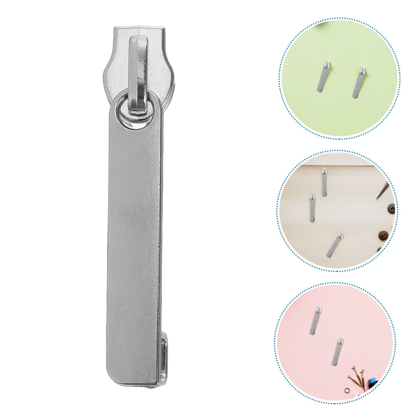 Hohopeti 100 Piezas Tiradores de Cremallera Metálicos Reemplazables para Maleta Cabezal Desmontable Bloqueo para Seguridad Mango Ergonómico para Equipaje y Mochilas Plata Vintage