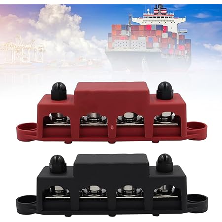 2 Stück DC Sammelschienen Verteilerblock 12V-48V - 250A BusBar Mit Abdeckung