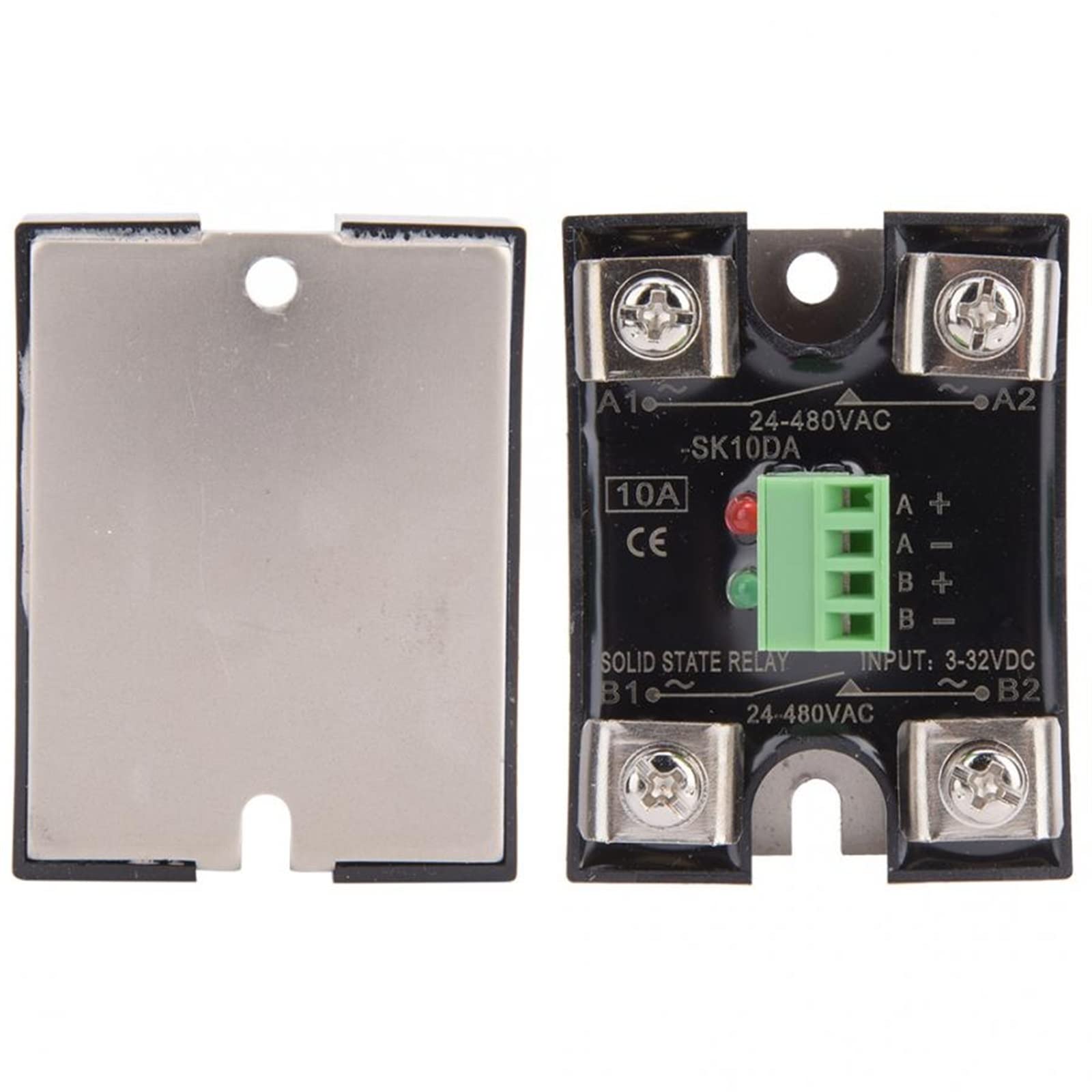 10DA 25DA 40DA SSR doble canal DC Control AC relé monofásico de estado sólido 10A 25A 40A módulo retardo voltaje con carcasa(SK40DA)