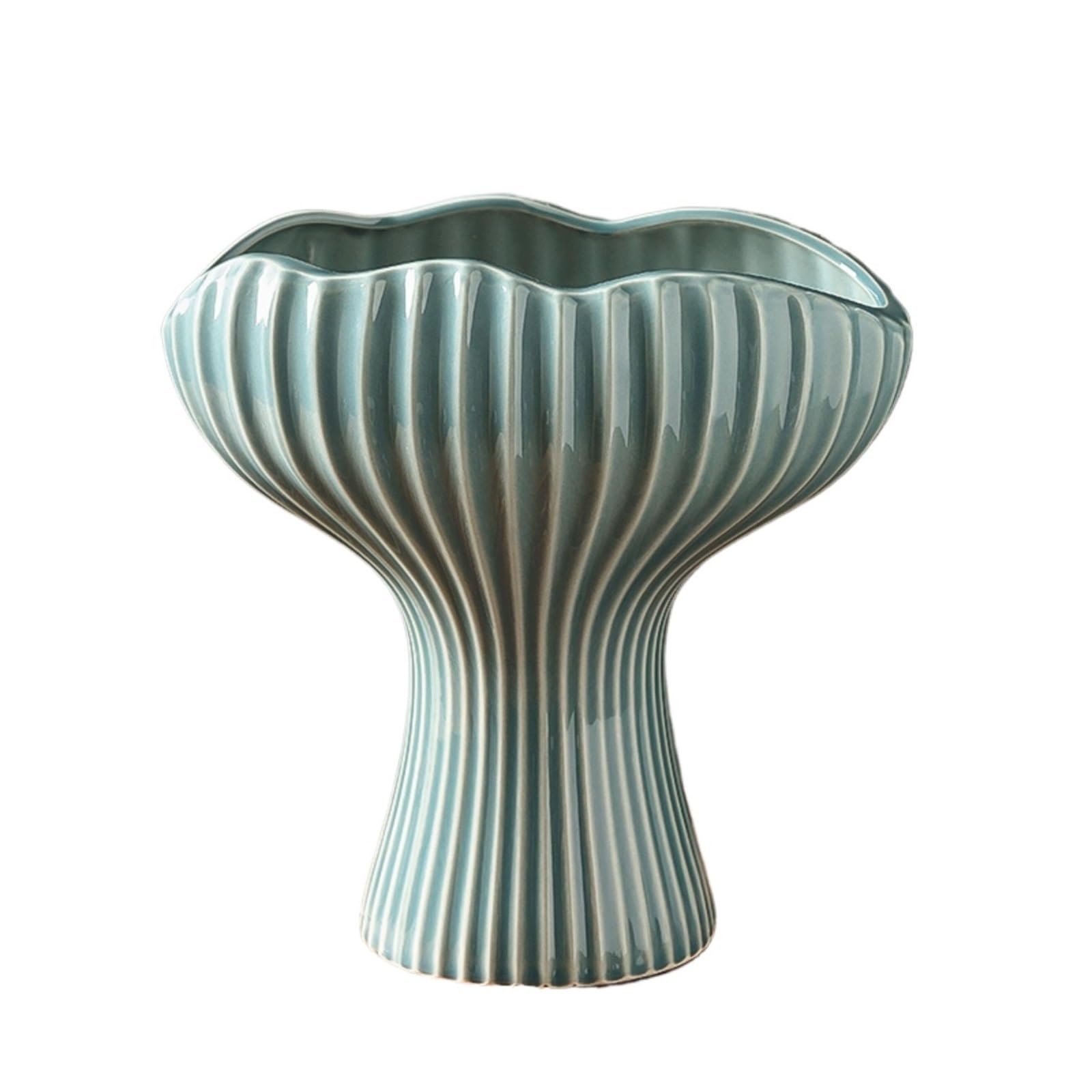 XXAD553TY Planter A Minimalist, Uniquely Shaped Ceramic Plant Pot; A Creative Home Accessory, Featuring A Fern