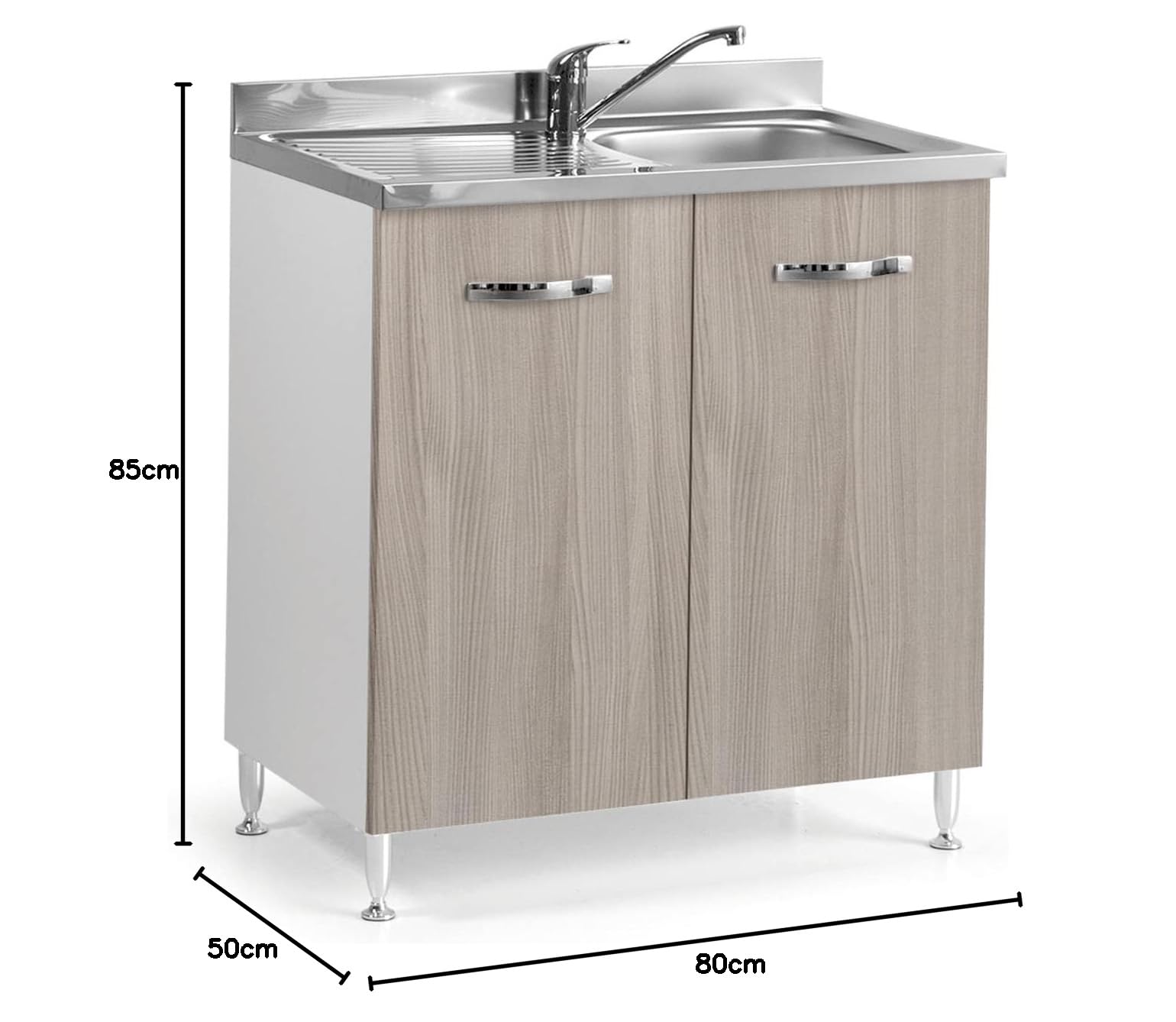 Small Mobile Mobiletto Sottolavello cucina ideale per cucine componibile (85x50x80)