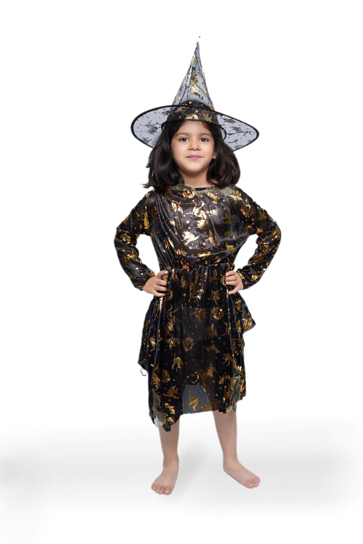 BookMyCostume Starry Witch Kids Fancy Dress Costume | Halloween Theme | Imported 6-7 years