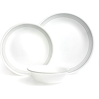 Corelle Mystic Grey Vitrelle Glass Dinner Set 12-Piece Shatterproof