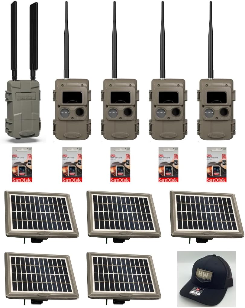 Cuddeback Cuddelink 1 L Series Home Cellular Unit Powered by Verizon or AT&T 4 Long Range IR Cameras L Series 5 Solar Power Banks Models PW-3600 5 16GB SD Cards 1 Hat New