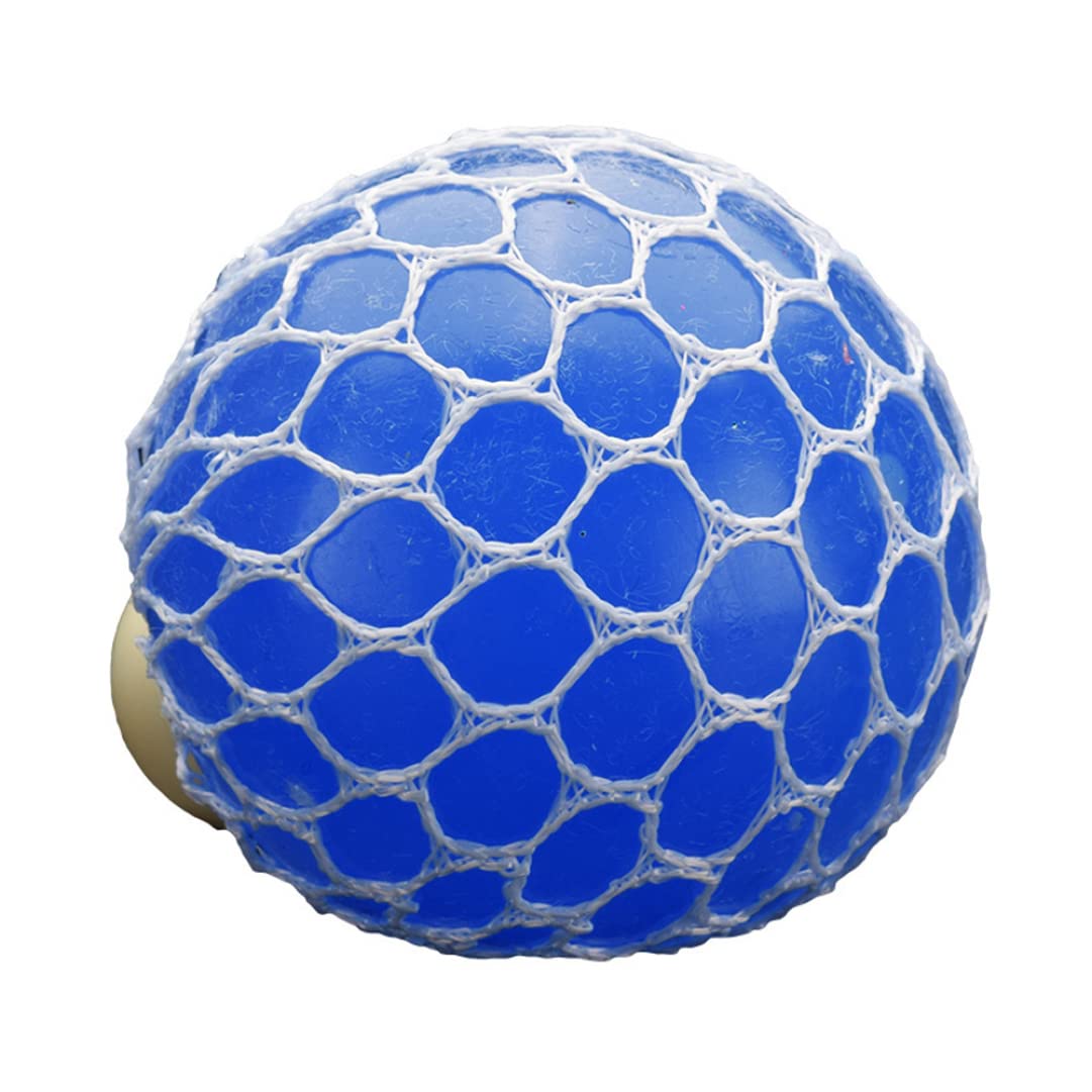 Fidget Mesh Squeeze Ball, Soft Sensory Grape Stress Relief Toy for Office Adult Relaxation, Dark Blue